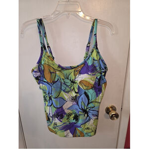 BALTEX Floral SWIMSUIT TOP SIZE 14 GUC